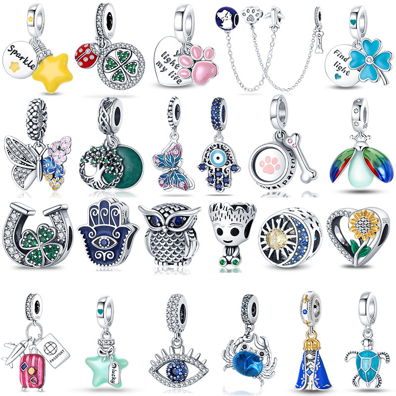 Pandach Pingente Original de Bagagem de Avião Pandach s925 Sterling Silver Exquisite Jewelry DIY Gift