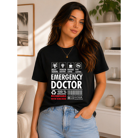 Camiseta Curso Medicina Enfermagem Emergency Doctor Faculdade Masculina Feminina Casual Algodão Unissex