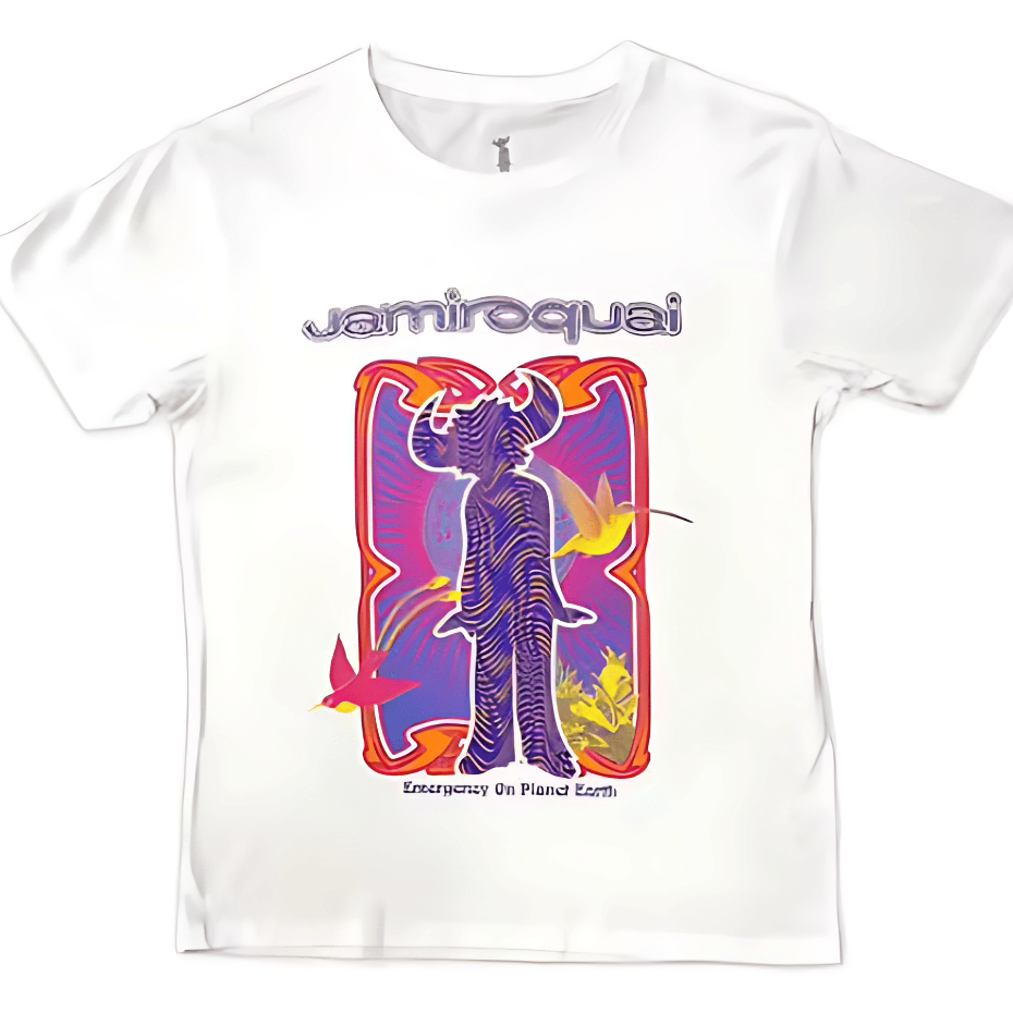 Camiseta Unissex Show Jamiroquai Emergency On Planet Earth Musico Camisa 100% Algodão Adulto/Infantil Tecido Confortável