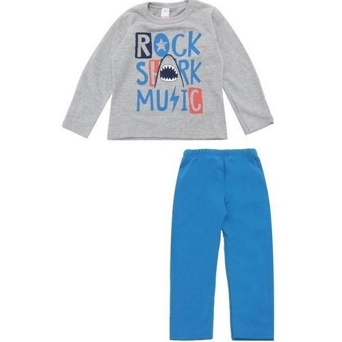 Conjunto Moletom Marisol Play Infantil Tam 1 Rock Shark Azul