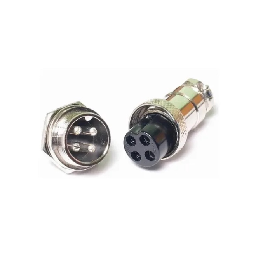 5 Par Conector Circular Gx16 4 Vias Mike Macho Fêmea 5a