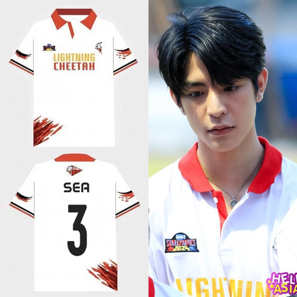 2024 Gmmtv STARLYMPICS LIGHTNING CHEETAH Jersey De Alta Qualidade Red Polo Neck Membro Da Equipe Camisa De Manga Curta C