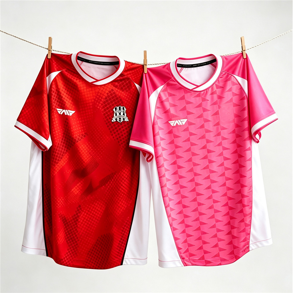 FREE CUSTOM Name & Numberunisex Crew Neck Soccer Jersey Vermelho Rosa Padrão Geométrico Sublimação Completa Manga Curta