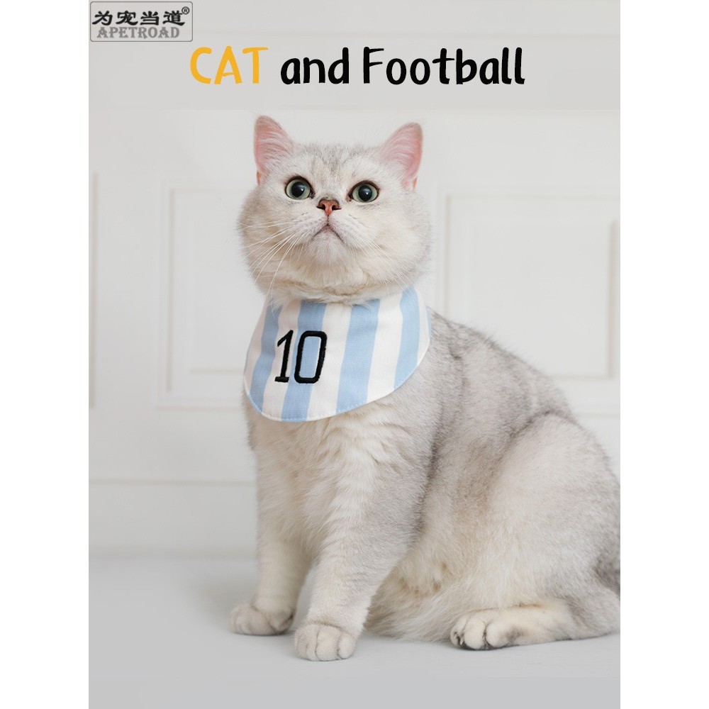 Futebol Macy No. 10 Jersey Cachecol para gatos Toalha de Saliva para cães Babador para animais de estimação Babador para