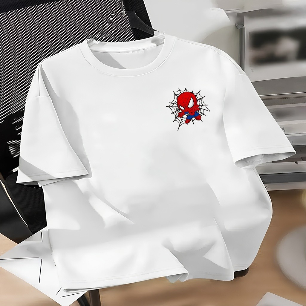 Camiseta Streetwear Unisex estampa Spider-Man Homem-Aranha Adtulto Infantil 100%  Tecido Premium 100% Algodão