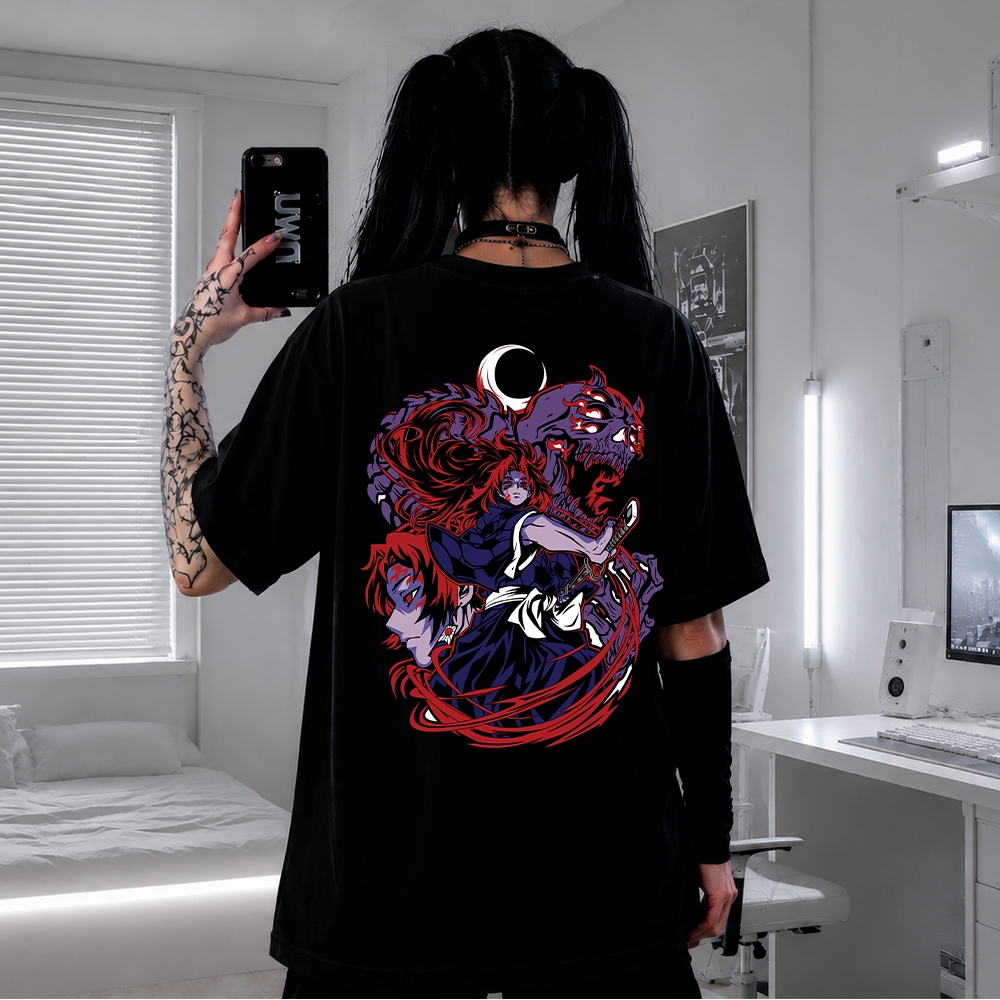 Camiseta Anime Demon Slayer Michikatsu Oversized Premium Streetwear / Academia / Casual