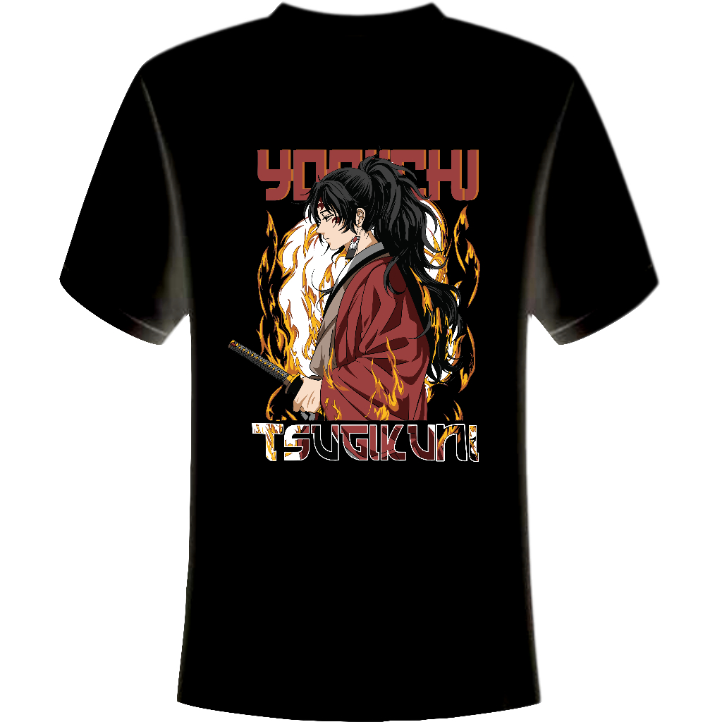 Camiseta Anime Demon Slayer Tsugikuni Fire Oversized Premium Streetwear Casual Academia Treino