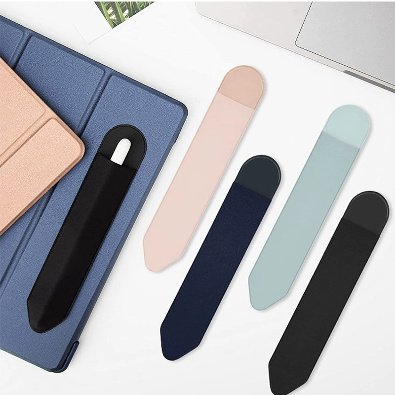 Porta Caneta Elástico Adesivo Para Tablet, Estojo De Caneta Stylus Em Couro PU, Acessório Organizador