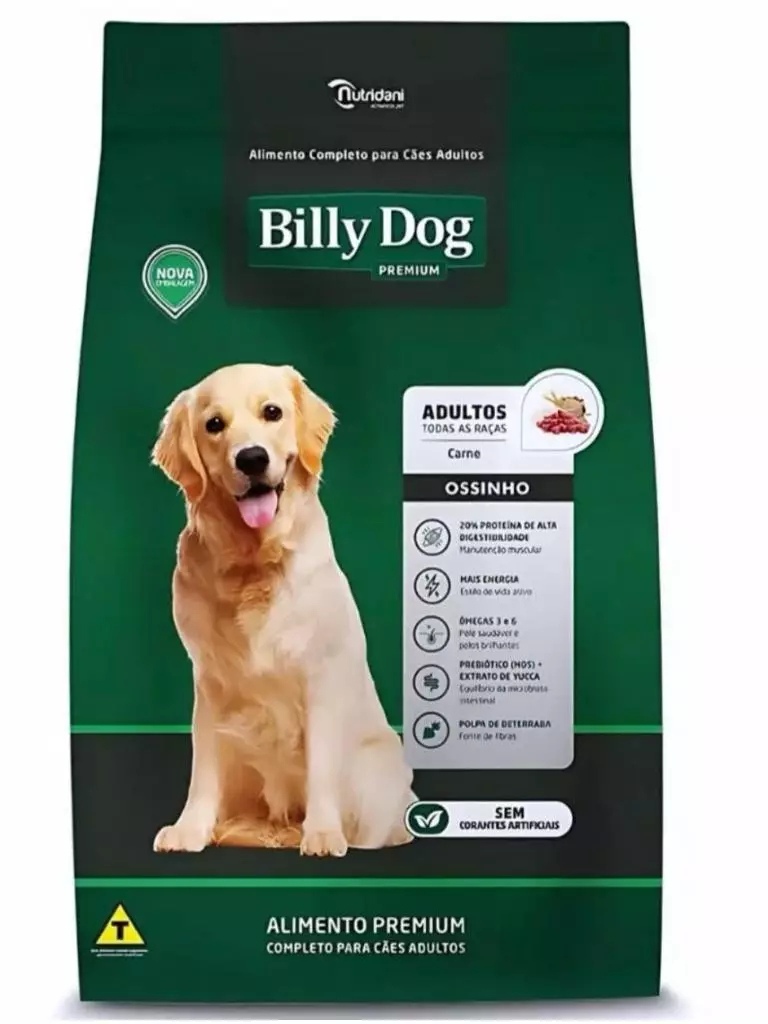 Ração Billy Dog ossinho premium carne 7kg,15kg e 25kg + BRINDE