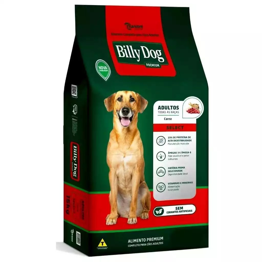 RAÇÃO BILLY DOG SELECT PREMIUM CARNE 15KG