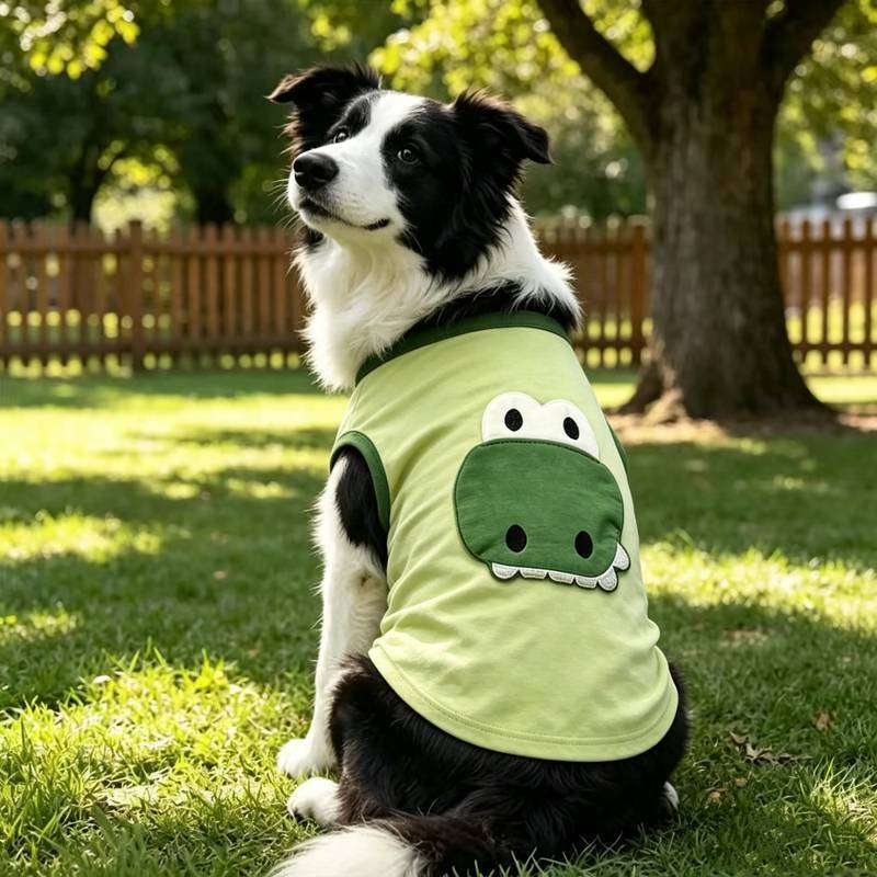 Fresh Green Cute Baby Crocodile Pet Vest Large Dog Golden Retriever Labrador Dog Clothes Dog Cool Clothes hMO6