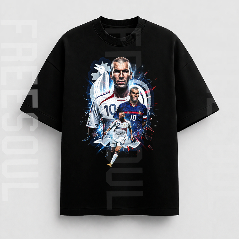 Camiseta Basica e Oversized jogador de futebol Zidane frances estilosa copa em algodao unissex