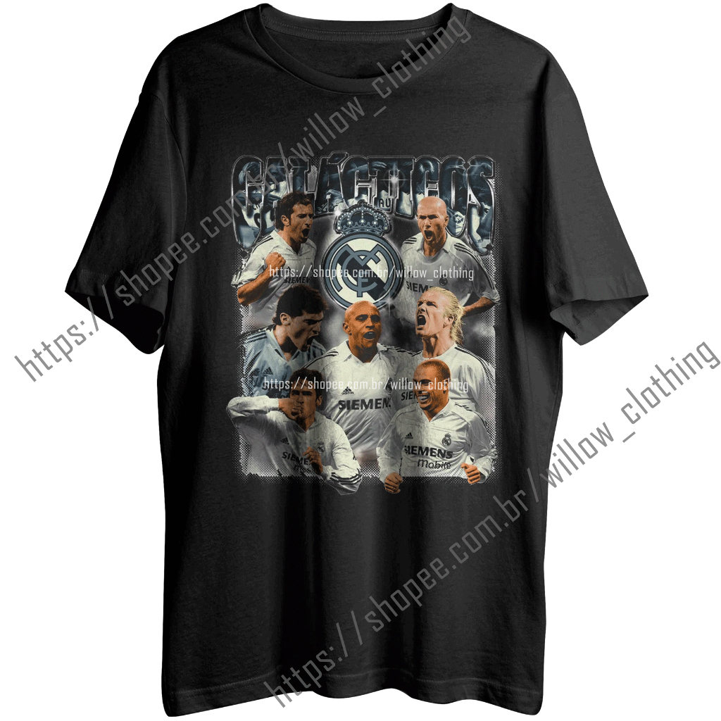 Camiseta Algodão Unissex Time de Futebol Real Ronaldo Zidane Casillas
