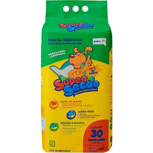 Tapete Higiênico Super Secão Normal e Citrus 30 Unid 80x60cm