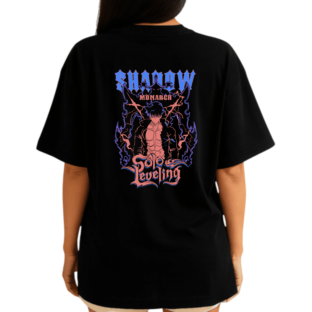 Camiseta Anime Solo Leveling Shadow Oversized Premium Streetwear Casual Academia Treino
