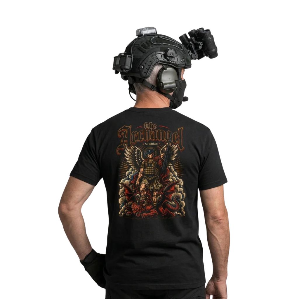 Camiseta Masculina Mamba Army St. Michael Heaven's Special Forces 100% Algodão Premium Tática
