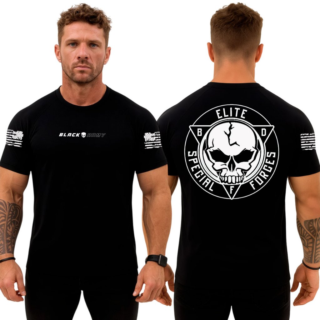 Camiseta Dry Fit Original Masculina Caveira Elite Special Force Black Army