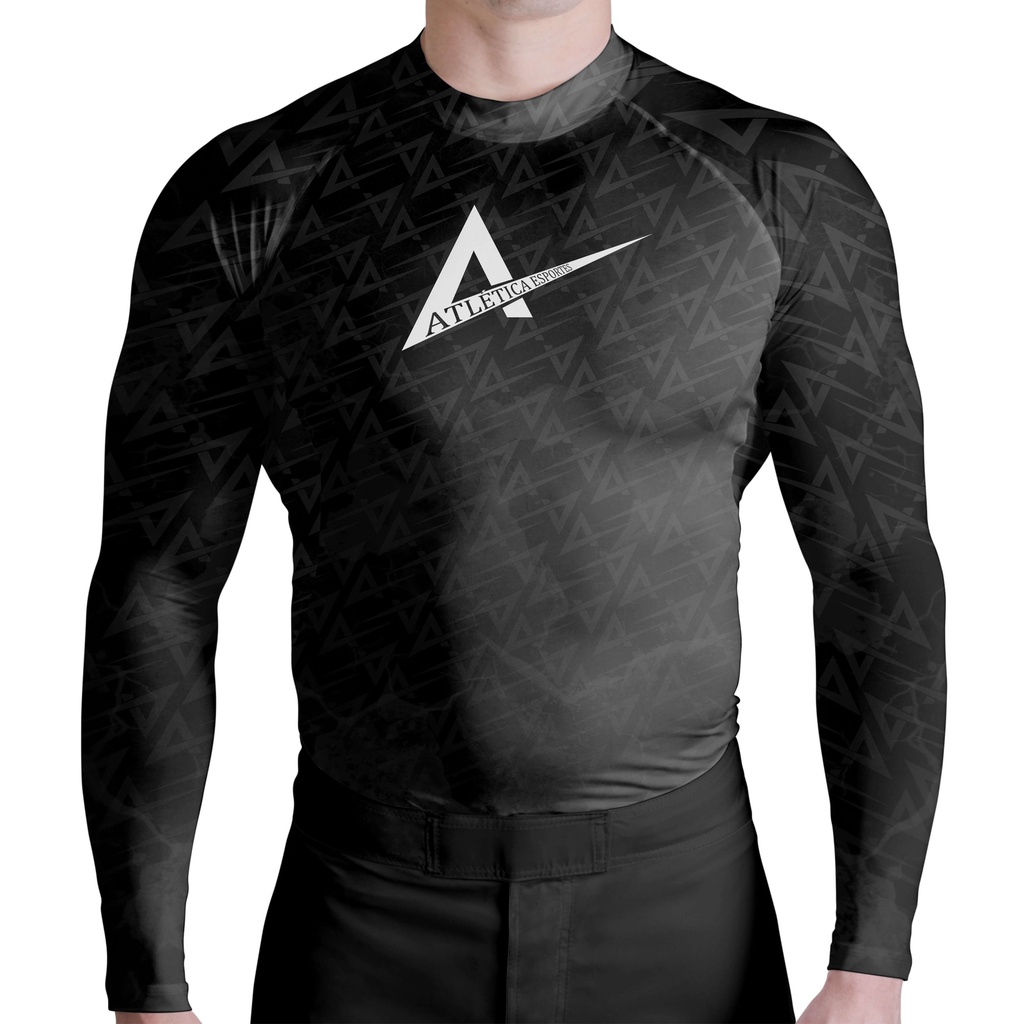 Rash Guard Masculina Camisa Jiu Jitsu No-Gi Basic Black Manga Longa
