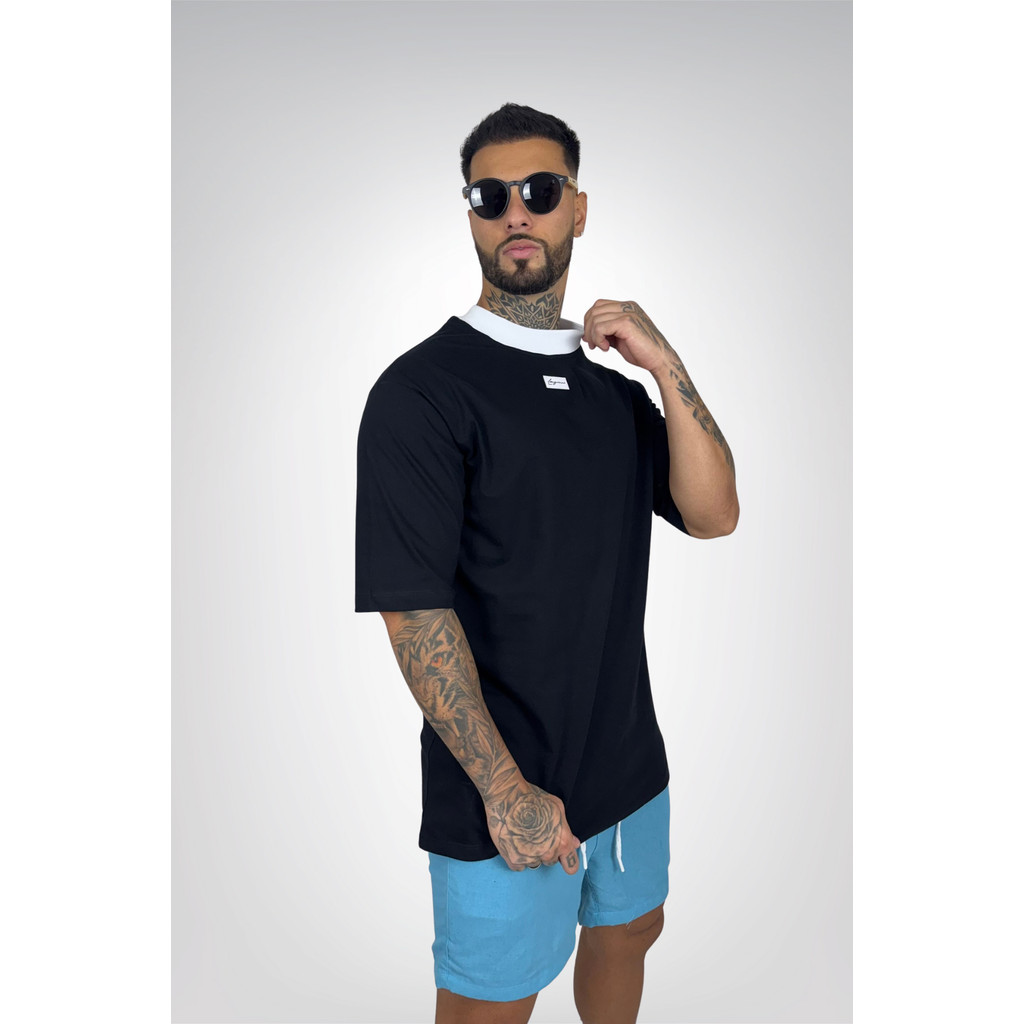 Camiseta Oversized 100% Algodão Basic Veto Preta