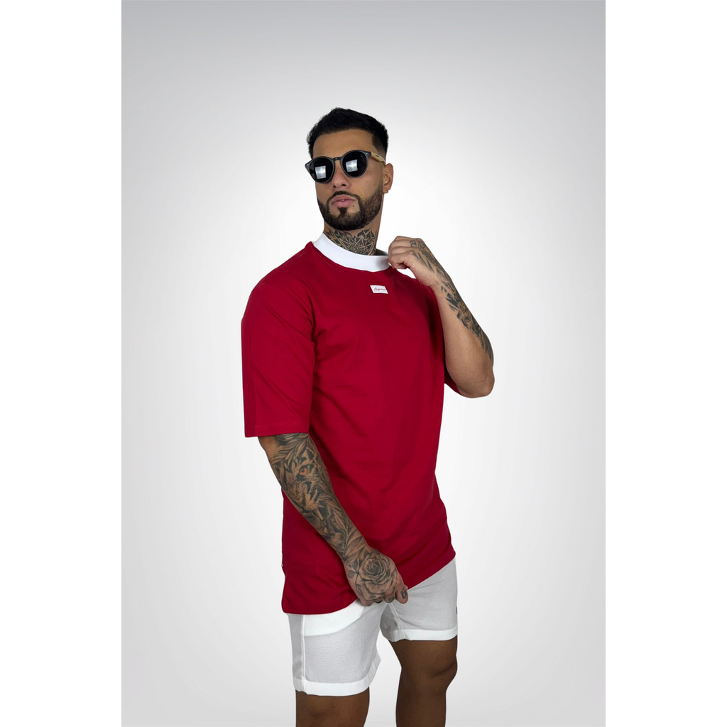 Camiseta Oversized 100% Algodão Basic Veto Vermelho