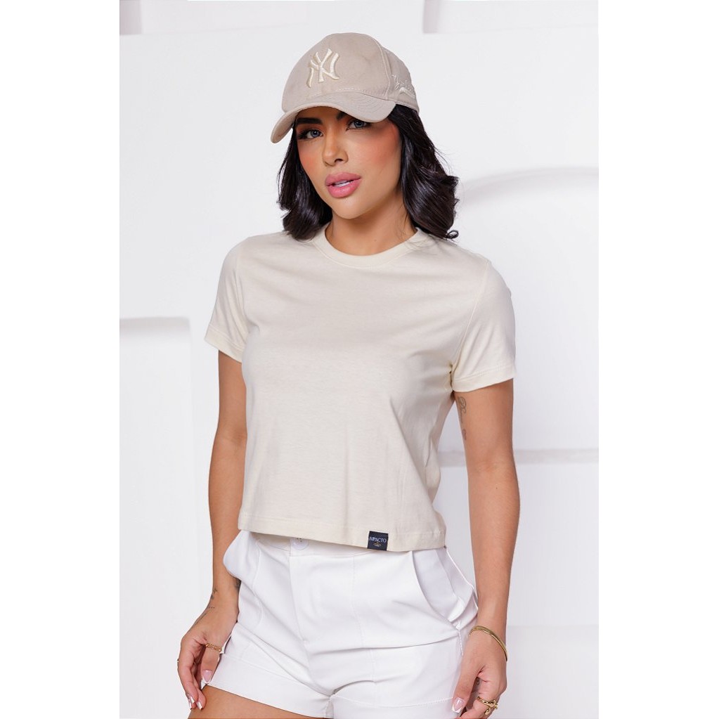 Blusa Feminina |cropped Basic Areia | Do P Ao Gg