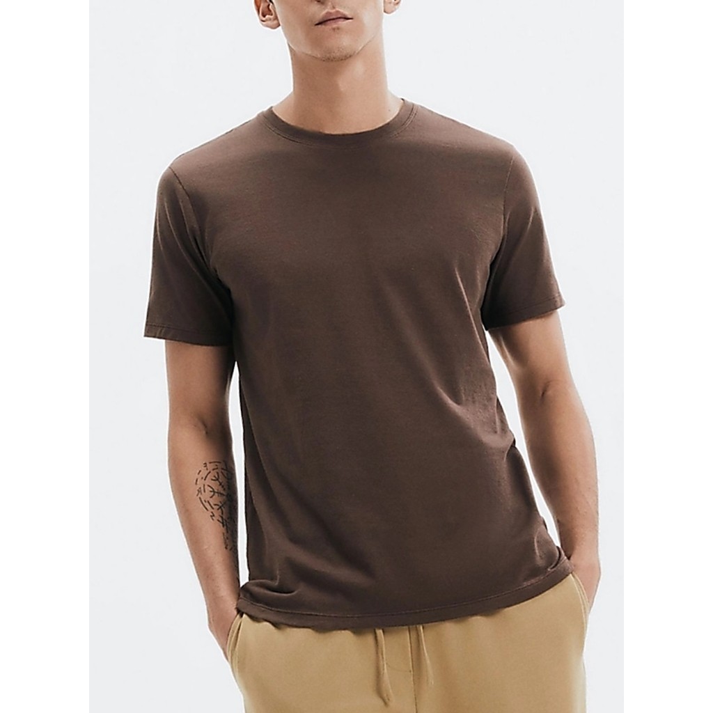 Camiseta Marrom Básic Tee Sem Estampas Lisa