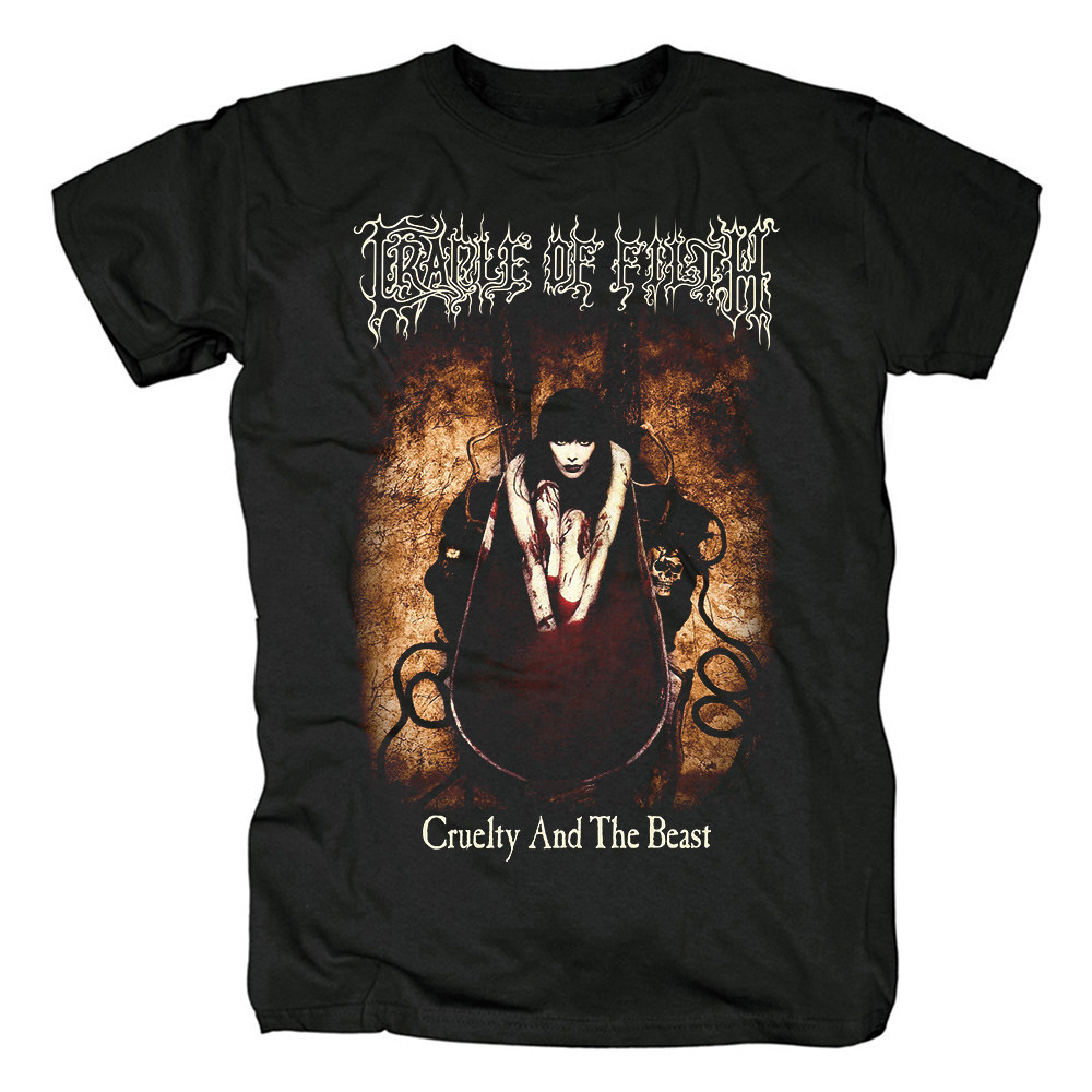 Music.Soul Camiseta Unissex Cradle of Filth Black Metal Vampiro Gótico Estampado Poderoso Estiloso Confortável Casual