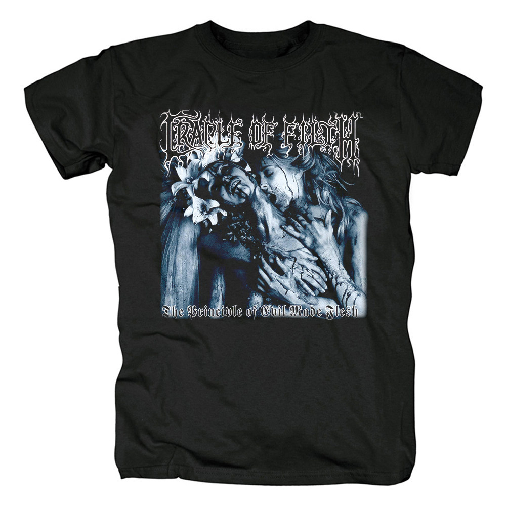 Music.Soul Camiseta Unissex Cradle of Filth Metal Vampiro Estampada Redonda Poderosa Estilosa Confortável Casual