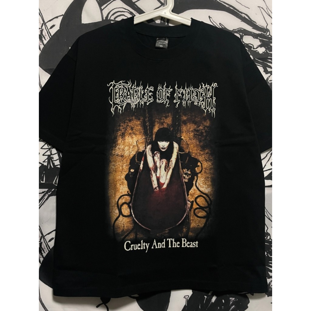 Camiseta Masculina Cradle of Filth Metal Extremo Oversized Algodão Confortável Poderosa Autêntica