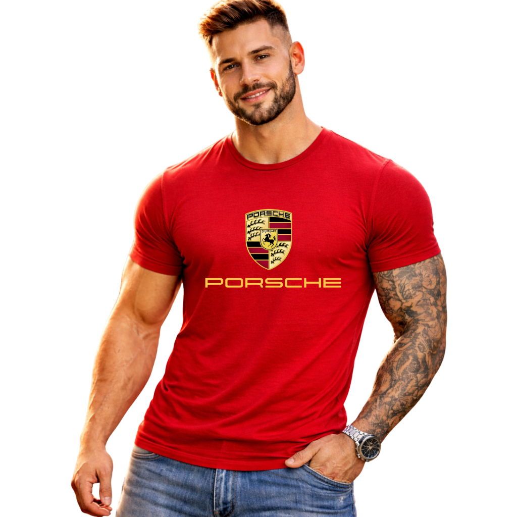 Camiseta Porsche Masculina 100% Algodão Premium | Estilo Esportivo Luxury Racing | P ao GG