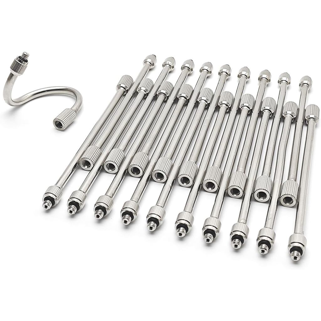 20 Pack Flexible Nozzle Extensions, Brass Mist Rod for Outdoor Misting System, Bendable Copper Extended Pole 10/24 UNC f