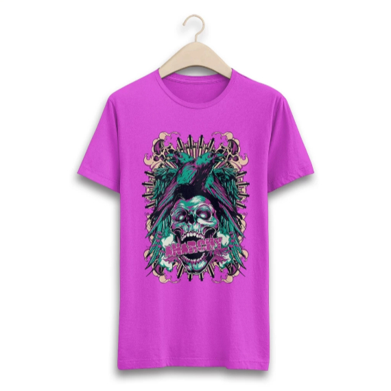Camiseta Masculina Estampa Caveira Tribal Tecido Premium 100% Algodão