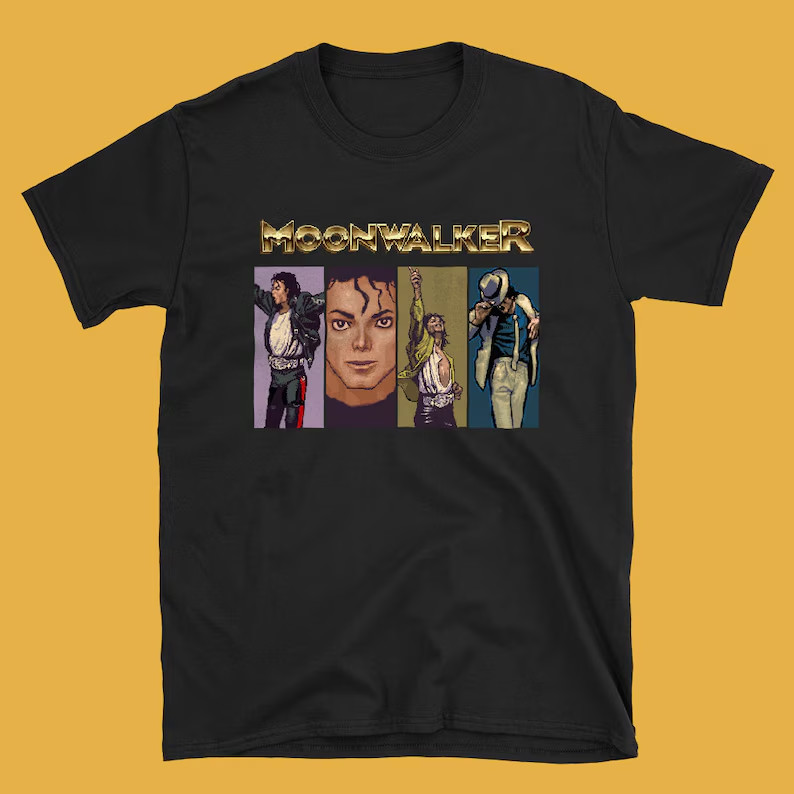 Camiseta Unissex Oversized Plus Size Feminina Masculina Estampa Michael Jackson Moonwalker Pixel Art, Camisa Streetwear