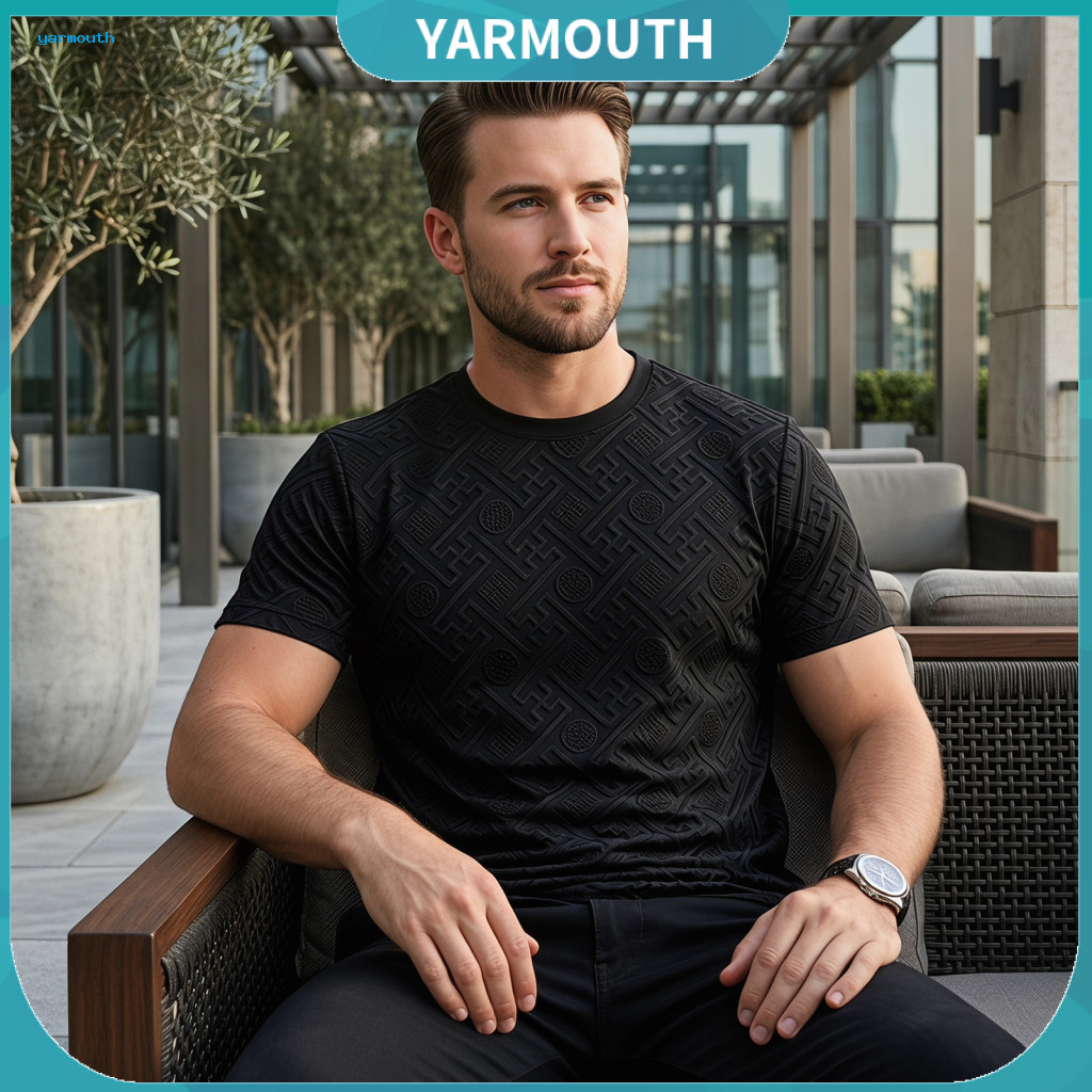 Trendy Men Tops Lightweight T-shirt Men's Casual Summer with Retro Pattern – Breathable Stylish Tee for Parties Street