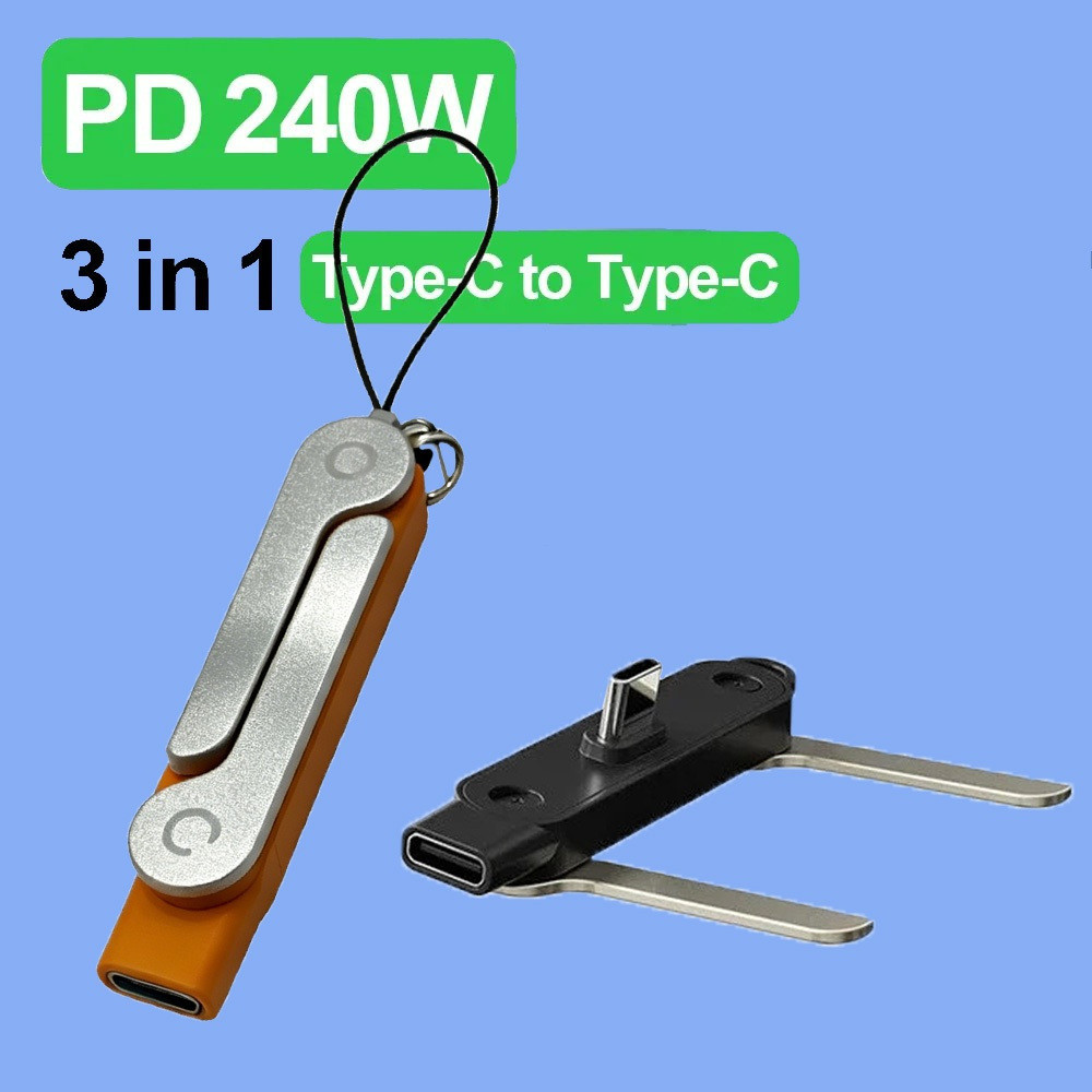Adaptador USB C de 240W com Suporte Integrado, Conversor Multifuncional Dobrável para Telefone TZIS