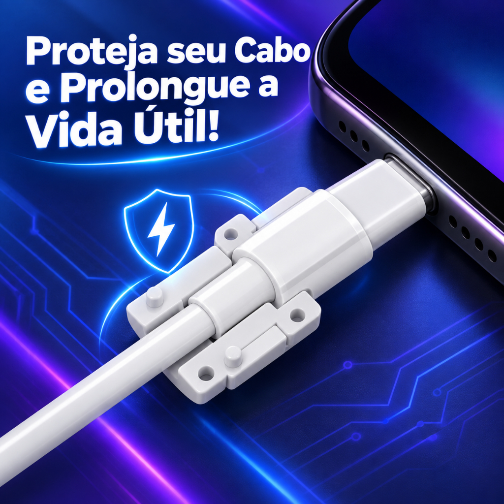 Protetor de Cabo Carregador Anti Quebra Silicone Flexível Proteção para Cabo USB Type-C Micro USB Lightning Durável