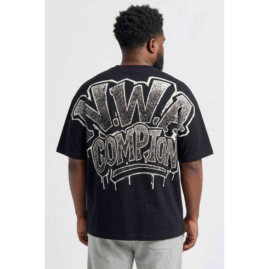 Camiseta Compton Oversized Big NWA - Preta