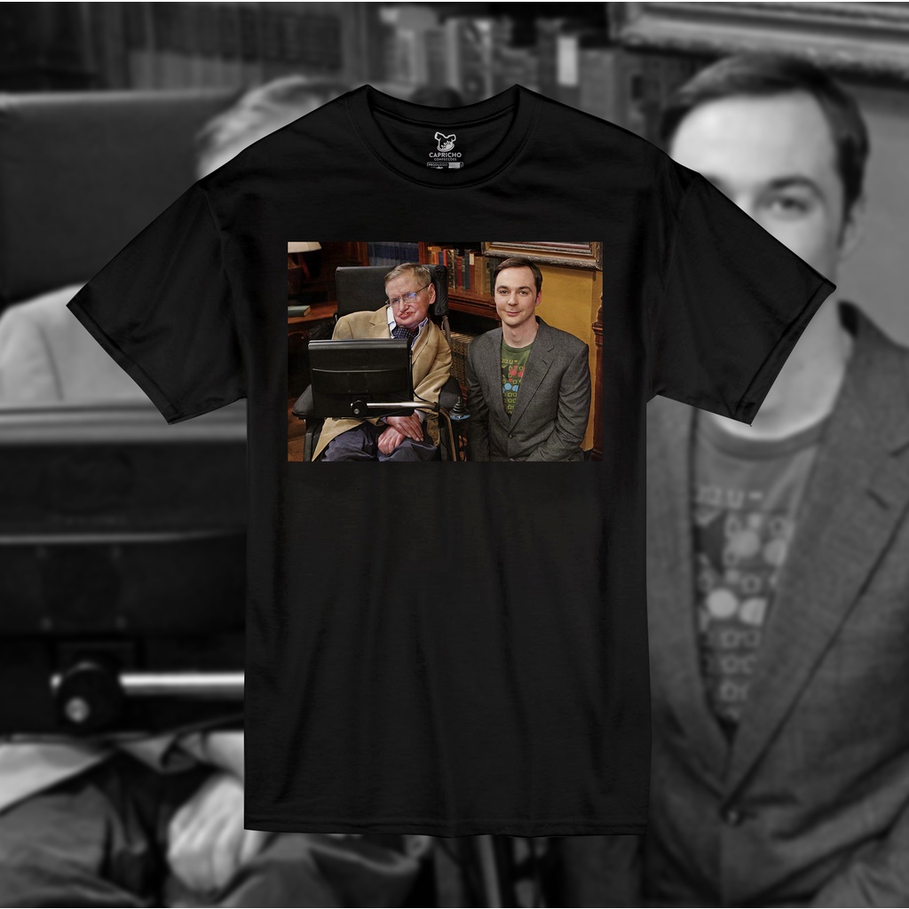 Camiseta The Big Bang Theory Sheldon Stephen Hawking Unissex Algodão