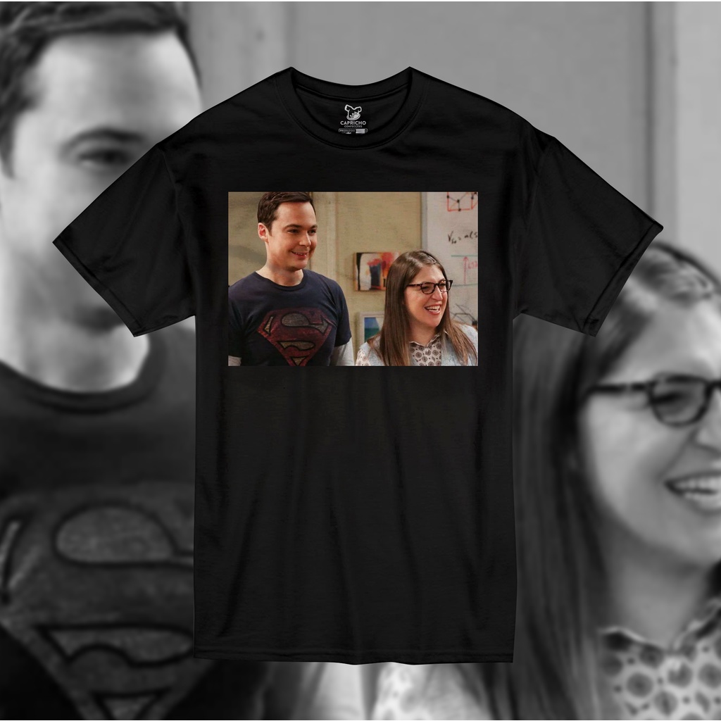 Camiseta The Big Bang Theory Sheldon Amy Unissex Tshirt Algodão