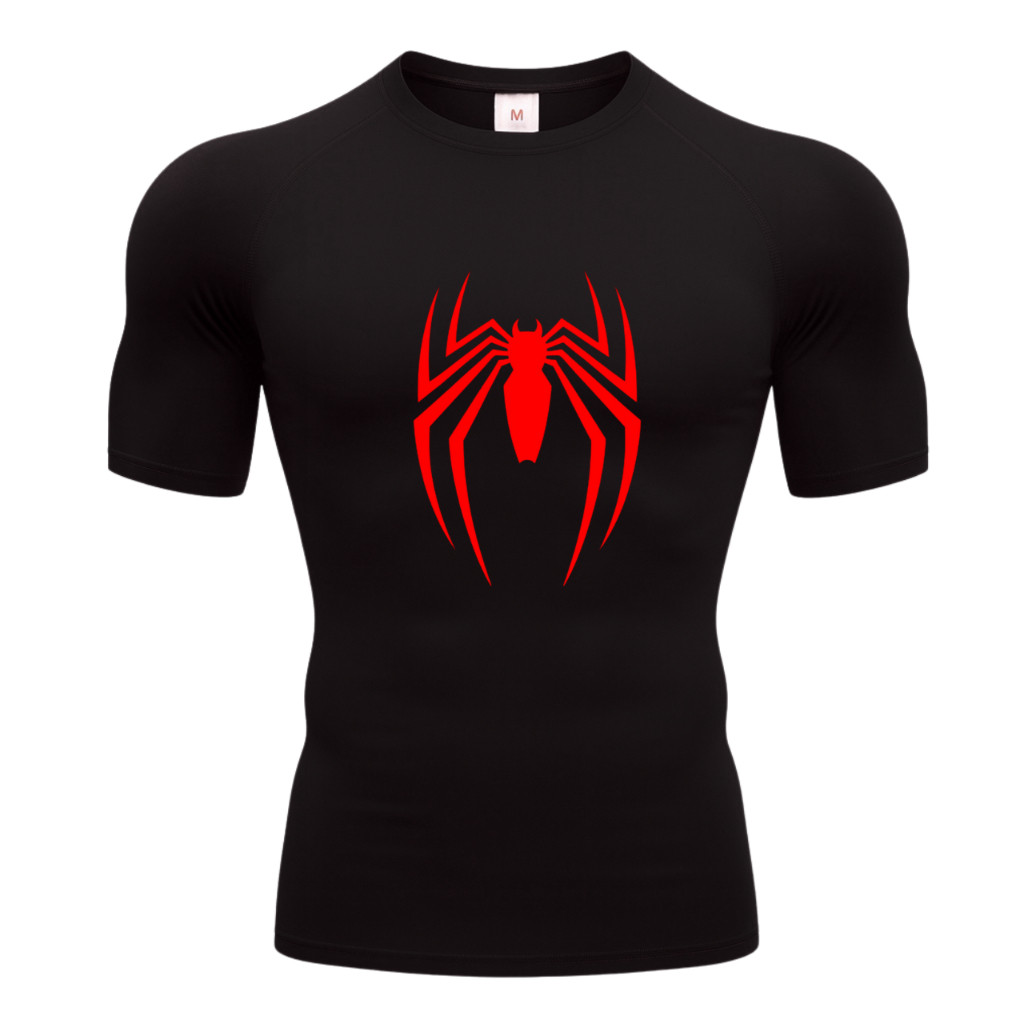 Camiseta 100% ALGODÃO Homem Aranha Manga Curta Academia Treino Camiseta Esportiva Masculino Spider Man