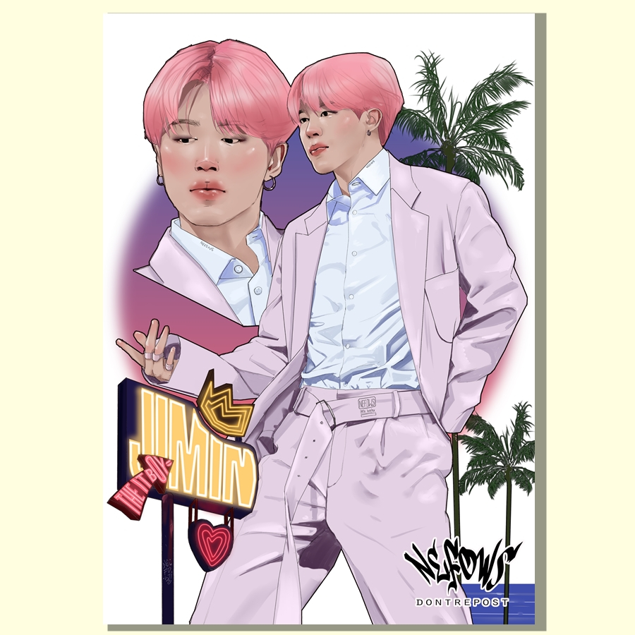 ARTE print kpop fanart Boy With Luv - Jimin VICE city