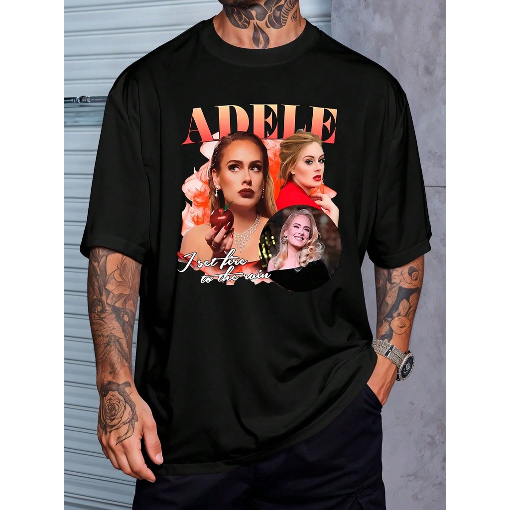 Camiseta Bootleg Adele Musica Vintage Camisa Blusa Unissex Masculino Feminino 100% Algodão Streetwear Plus Size