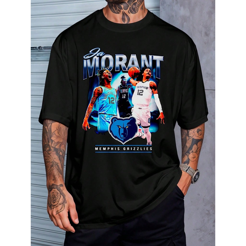 Camiseta Bootleg Ja Morant Street Vintage Camisa Blusa Unissex Masculino Feminino 100% Algodão Streetwear Plus Size
