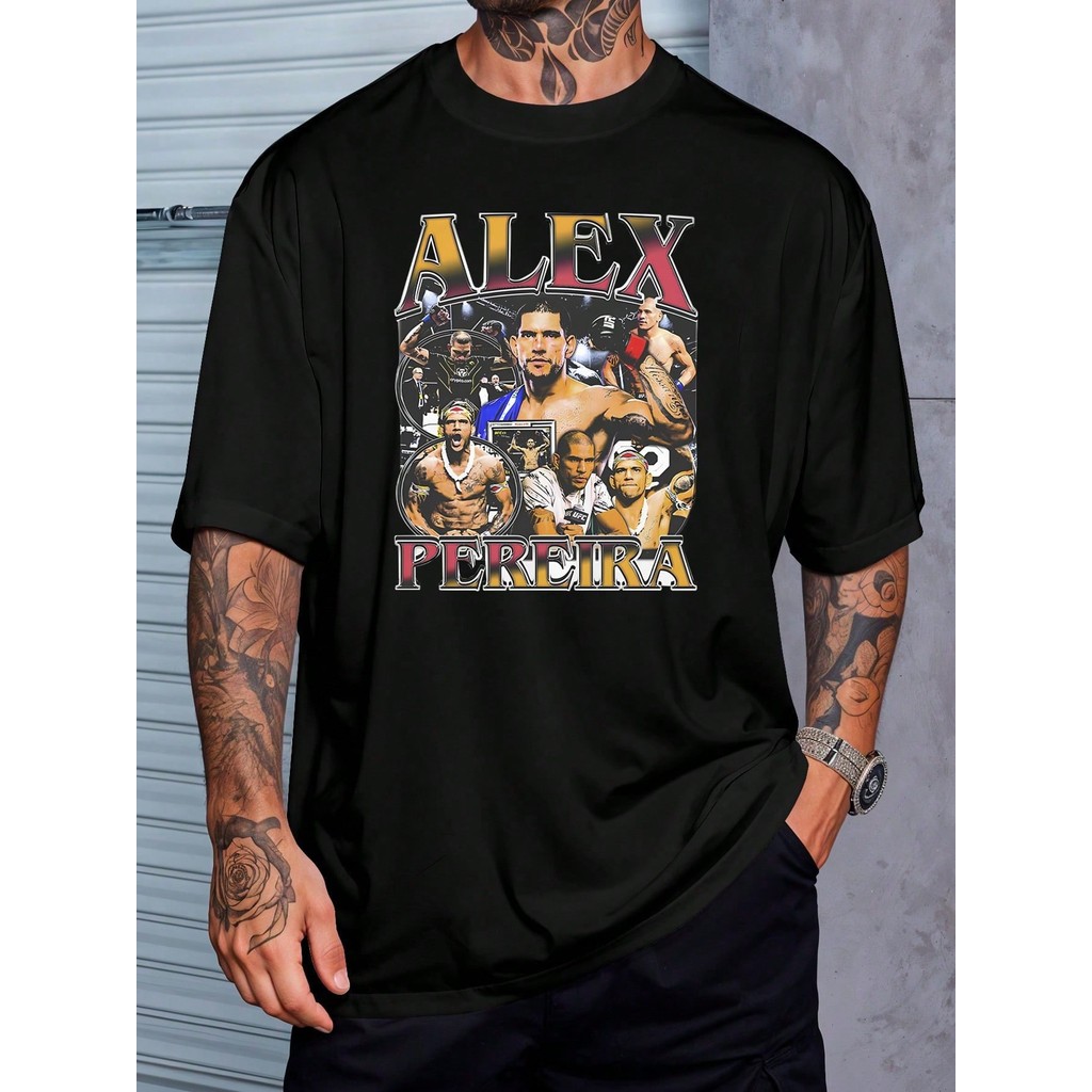 Camiseta Bootleg Alex Pereira Luta Vintage Camisa Blusa Unissex Masculino Feminino 100% Algodão Streetwear Plus Size