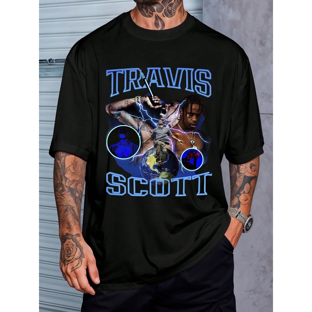 Camiseta Travis Hip Hop Rap Street Vintage Camisa Blusa Unissex Masculino Feminino 100% Algodão Streetwear Plus Size