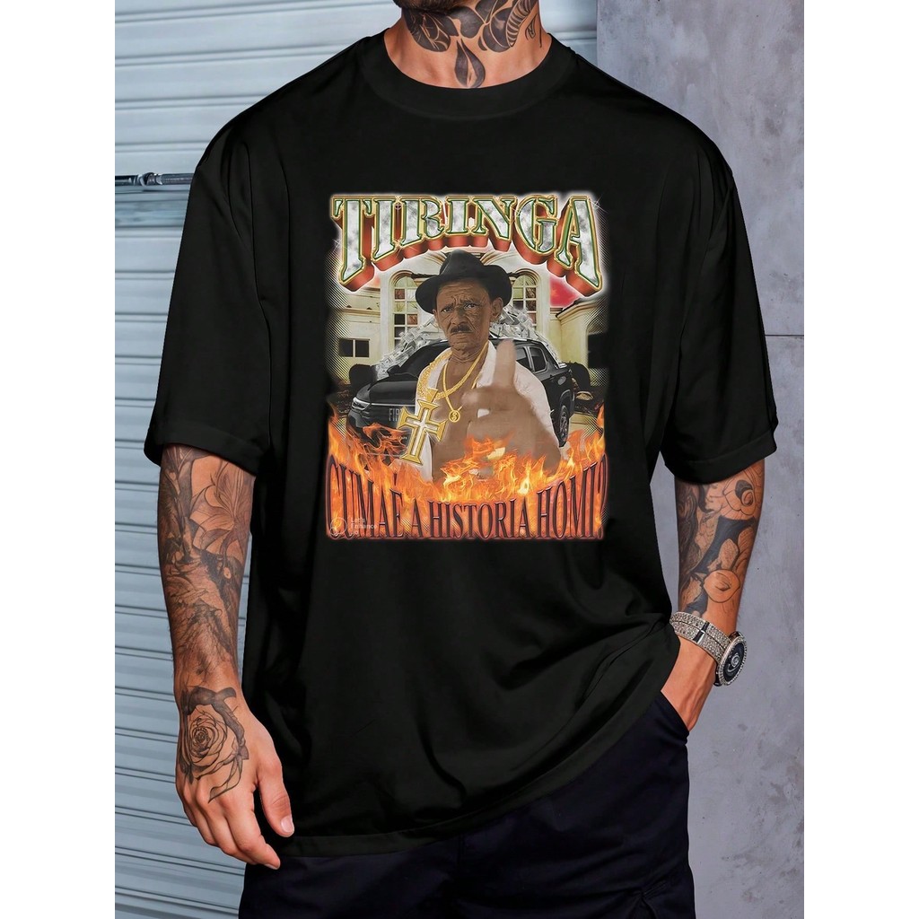 Camiseta Bootleg Tiringa Meme Vintage Camisa Blusa Unissex Masculino Feminino 100% Algodão  Streetwear    Plus Size