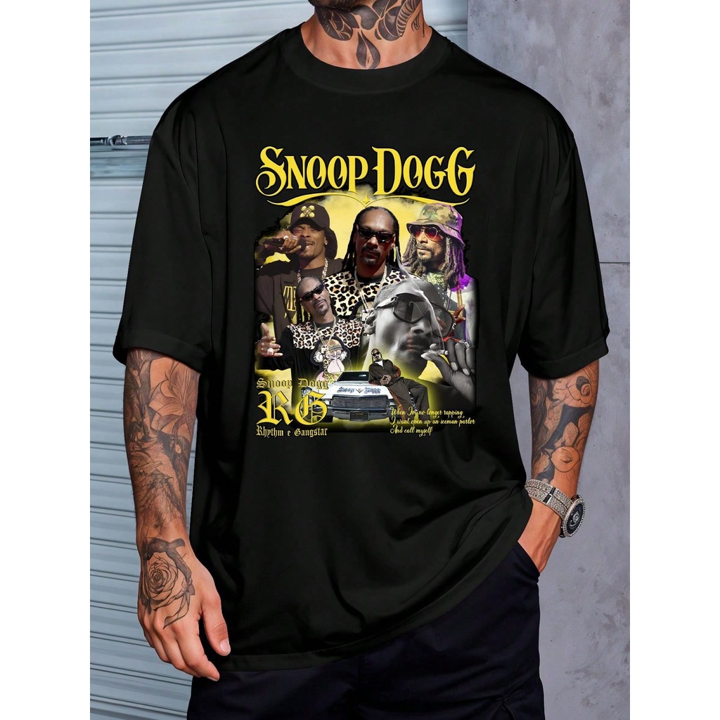Camiseta Bootleg Snoop Dog Rap Vintage Street Camisa Blusa Unissex Masculino Feminino 100% Algodão Streetwear Plus Size