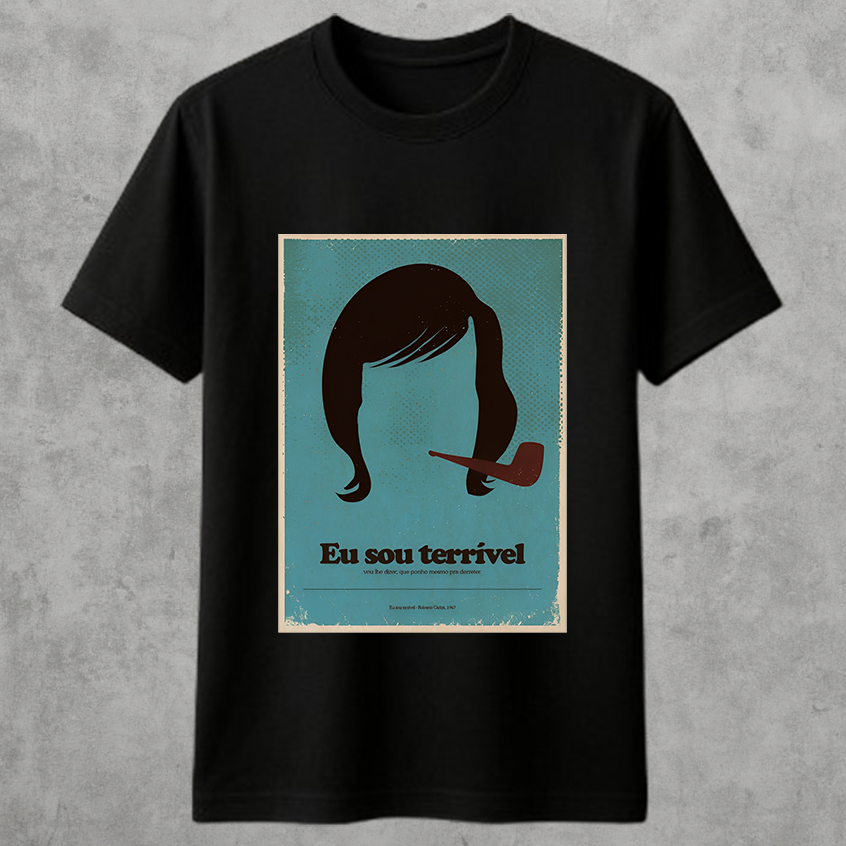 Camiseta Básica Masculina Cantor Roberto Carlos Eu sou Terrivel Blusa Feminina MPB Show Vintage