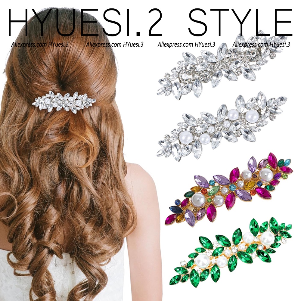 Clipes De Luxo Rhinestone Hair Clips Faux Pearl Crystal Flower Hairpins Bridal Barrettes Mulheres Cabeleireiro Casamento Valentines Dia Dos Namorados Presentes