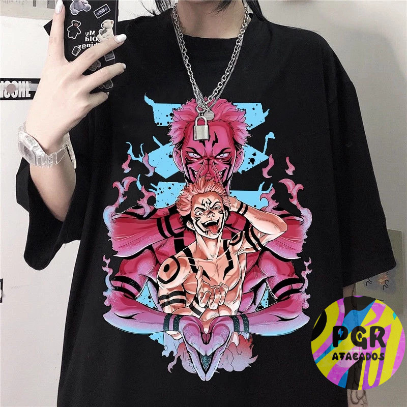 Camisa Jujutsu Kaisen Anime Estética Harajuka O-neck Camiseta - Envio Rapido